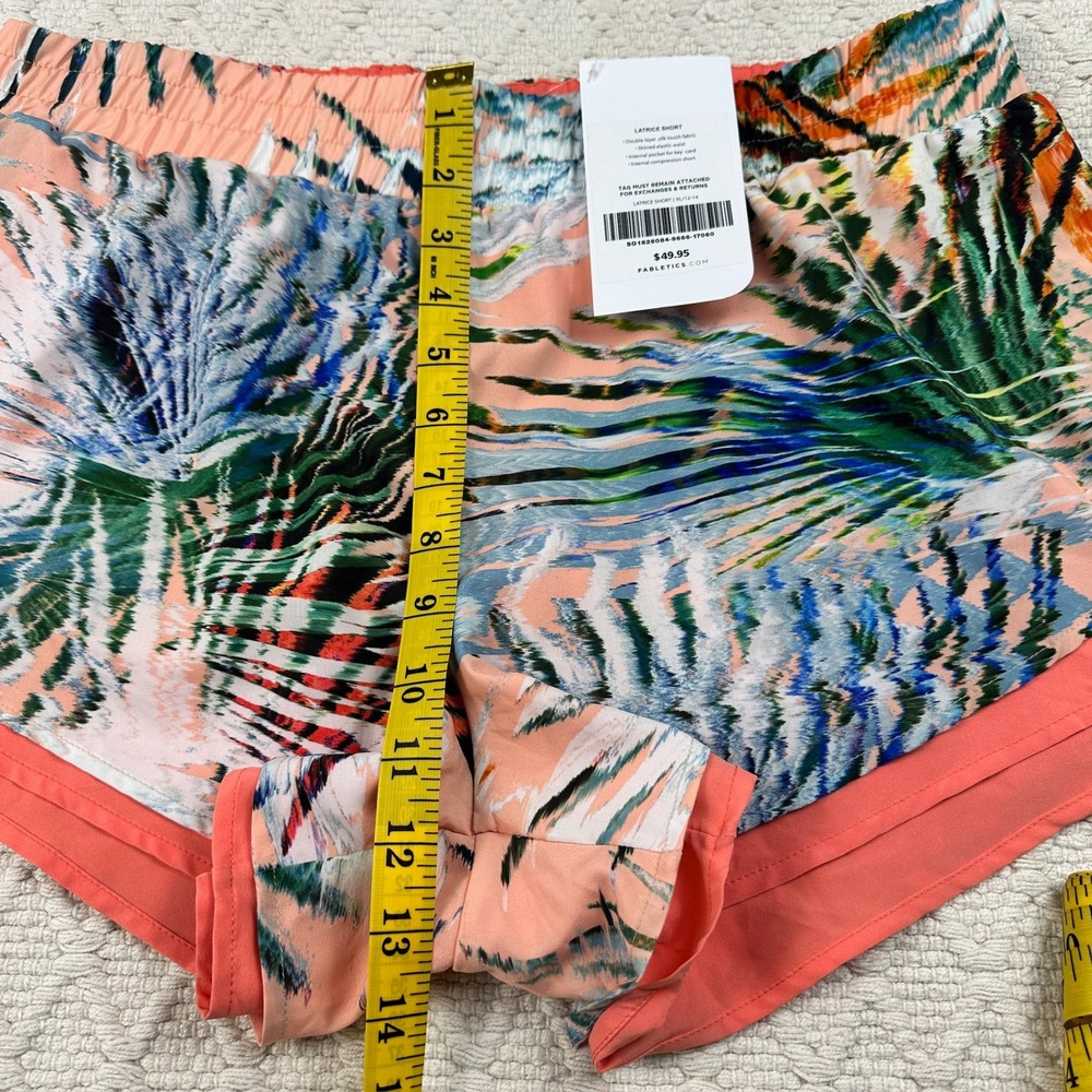 Fabletics Latrice Shorts XL Tropical Palm Print Double Layer Compression Lining - Picture 7 of 10